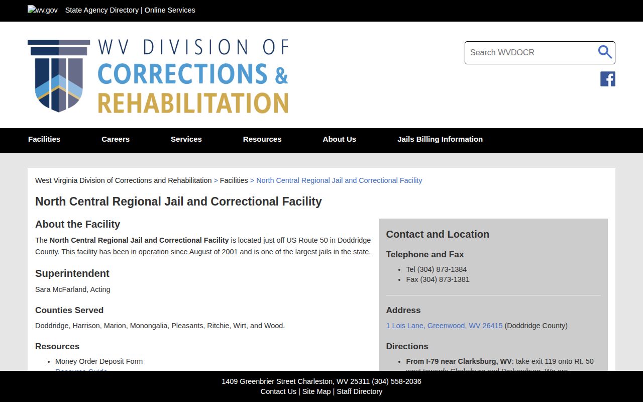 North Central Regional Jail Pleasants County 72-hour release source